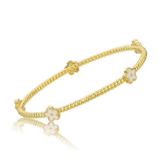 Little Bangles - Rope & White Flowers