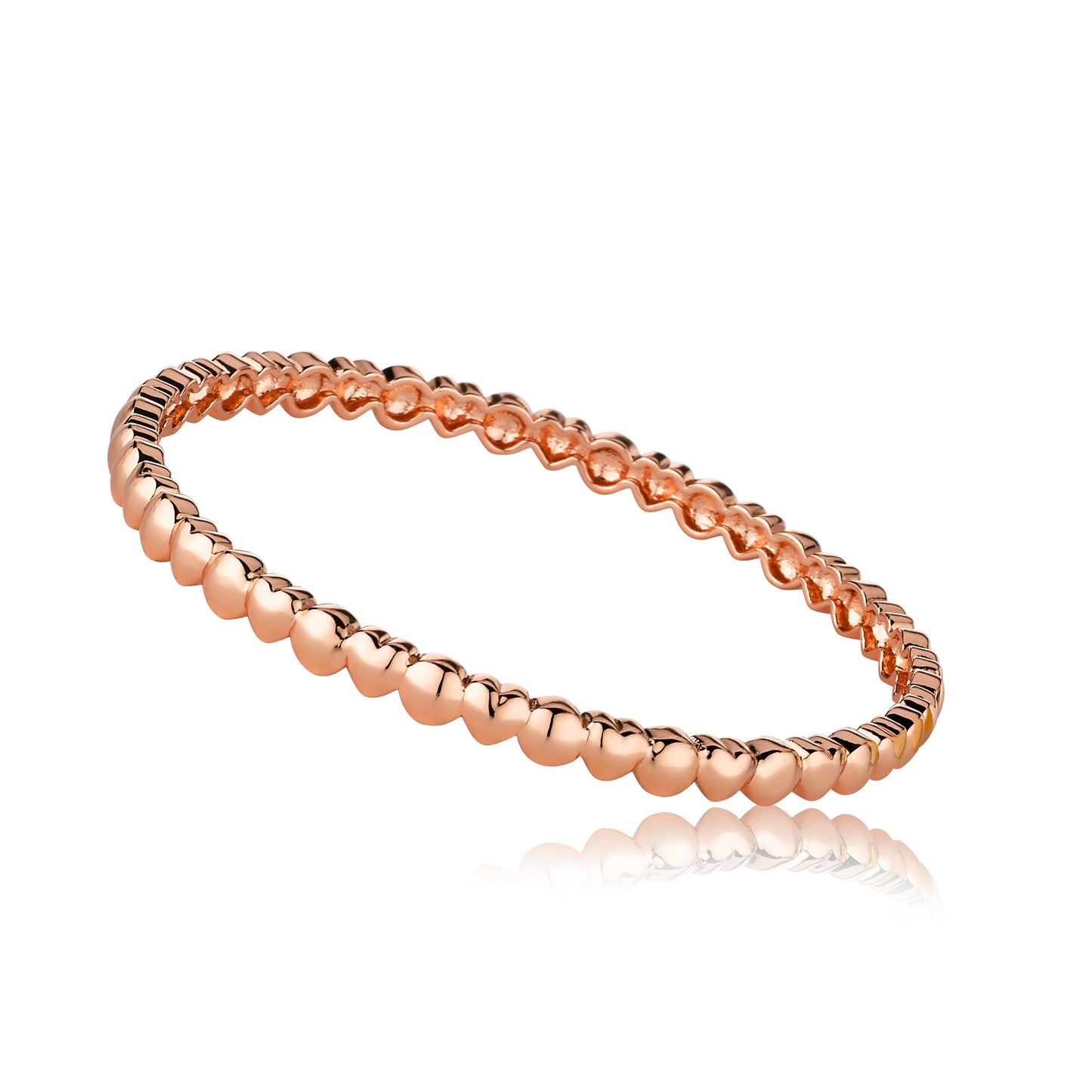 Little Bangles Stackable - Rose Gold Circles & Hearts