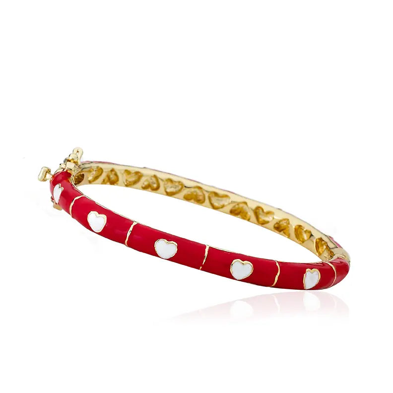 Little Bangles - Red & White Hearts