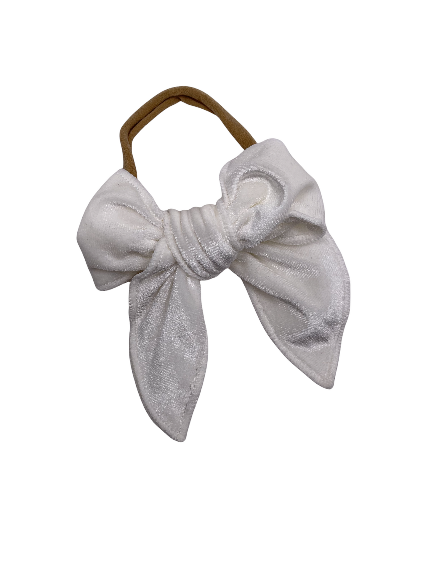 Velvet Edge White Bow