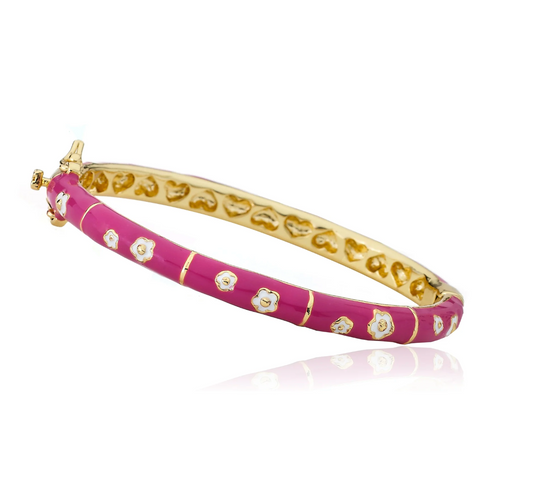 Little Bangles - Hot Pink & Double White Flowers