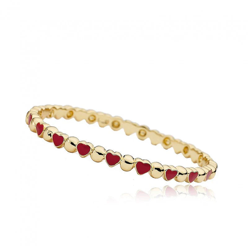 Little Bangles - Circles & Red Hearts