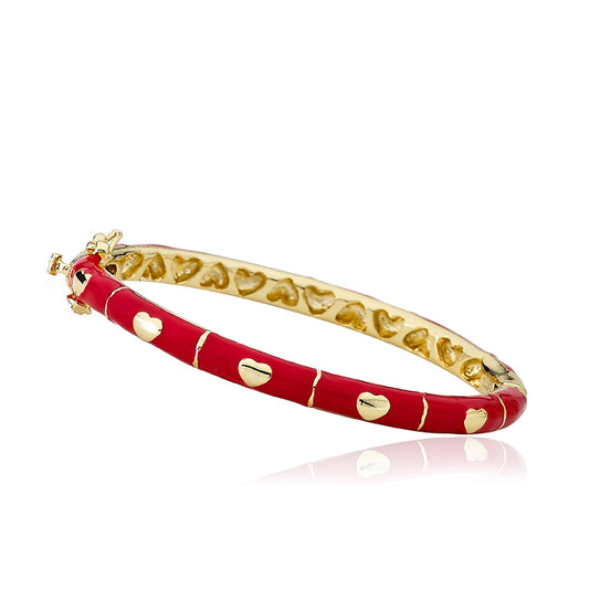 Little Bangles - Red & Gold Hearts